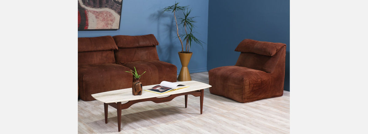 Mario Bellini "Le Bambole" Modular Seating Reverse Leather Sofa for Atelier Int.