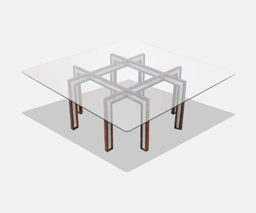 Danish Modern Rosewood & Steel Coffee Table by Henning Korch