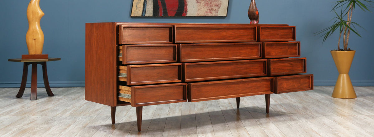 John Keal Walnut Dresser for Brown Saltman