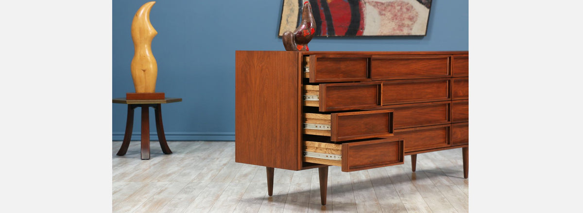 John Keal Walnut Dresser for Brown Saltman