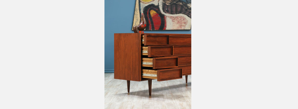 John Keal Walnut Dresser for Brown Saltman