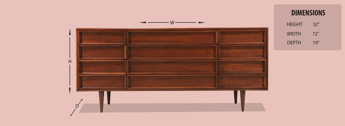 John Keal Walnut Dresser for Brown Saltman