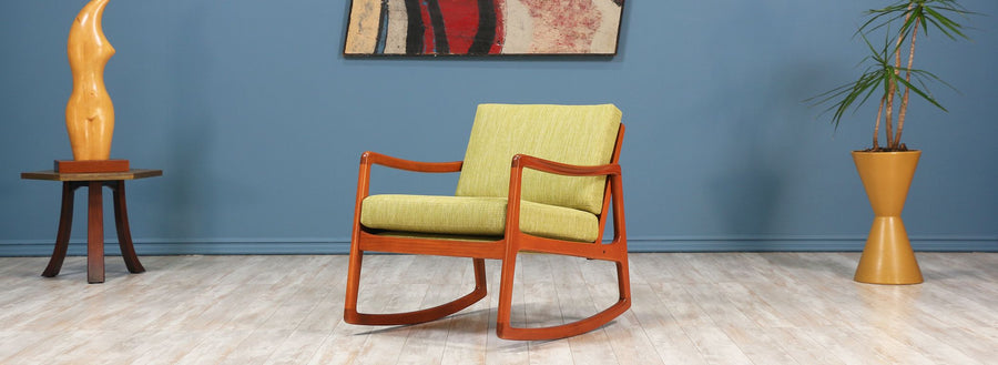Ole Wanscher Teak Rocking Chair for France & Søn