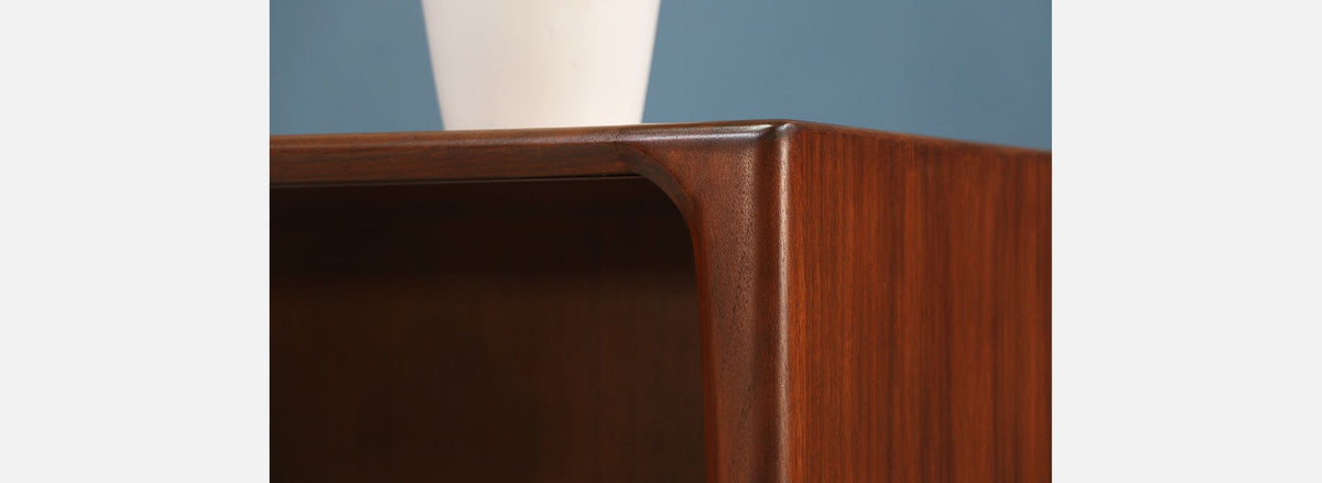 Danish Modern Low Profile Walnut Bookcase