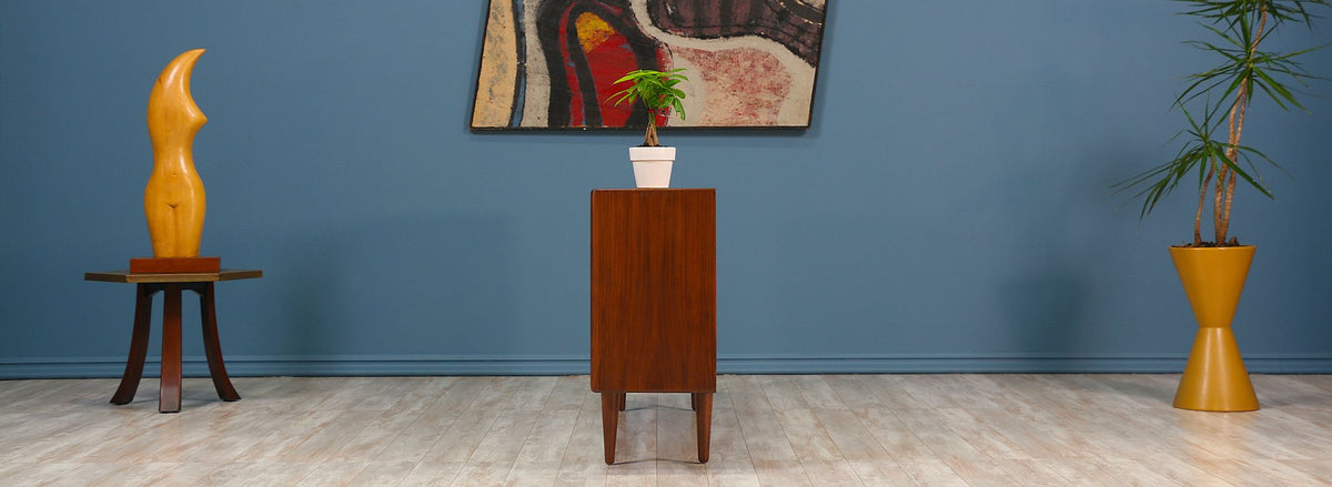 Danish Modern Low Profile Walnut Bookcase