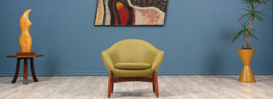 Ib Kofod-Larsen "Pod" Leather Chair for Povl Dinesen