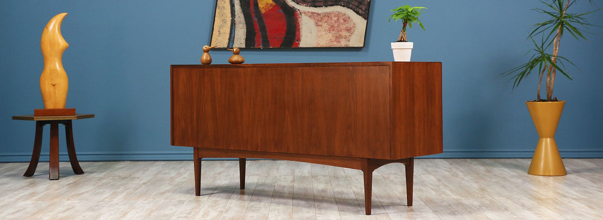 Danish Modern Tambour-Door Credenza by Bernhard Pedersen and Son