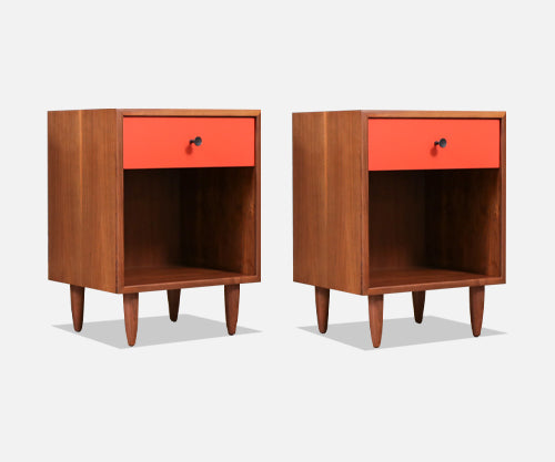 Milo Baughman Two-Tone Lacquered Night Stands for Glenn of CA 