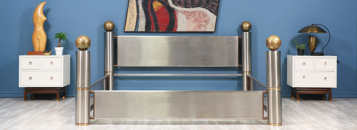 Machine Age Steel & Brass CA King Bed