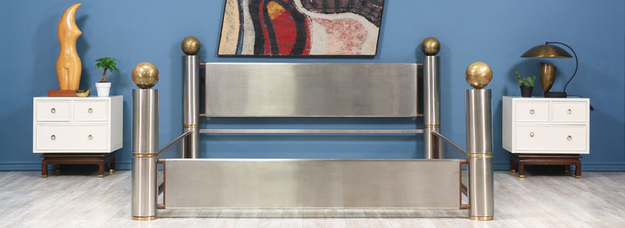 Machine Age Steel & Brass CA King Bed