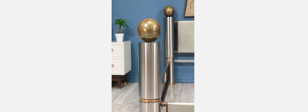Machine Age Steel & Brass CA King Bed
