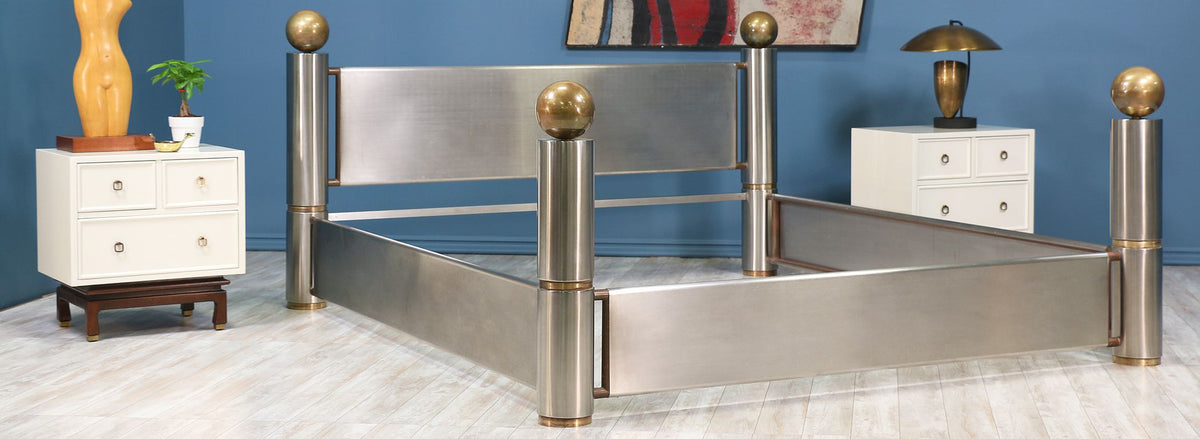 Machine Age Steel & Brass CA King Bed