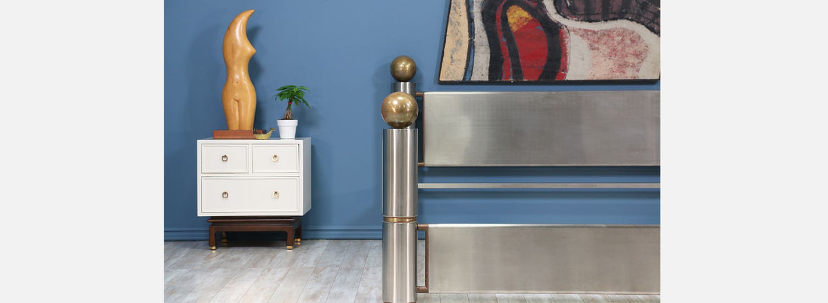 Machine Age Steel & Brass CA King Bed