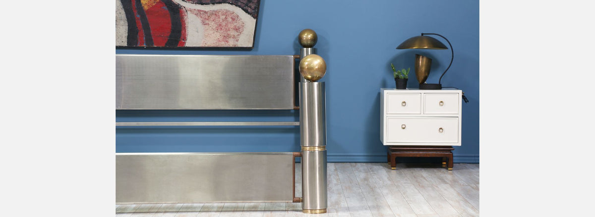 Machine Age Steel & Brass CA King Bed
