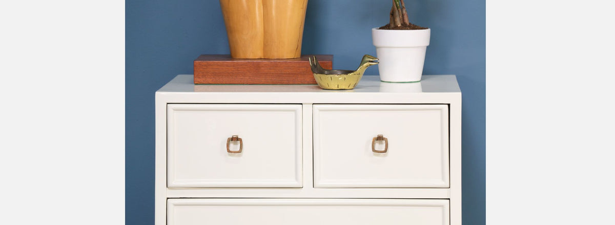 Mid Century Lacquered & Walnut Night Stands by American of Martinsville