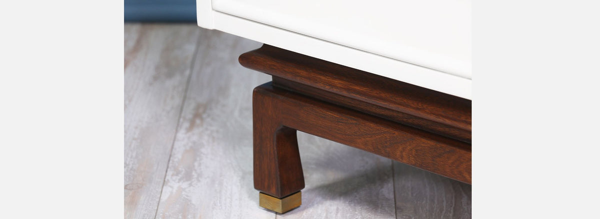 Mid Century Lacquered & Walnut Night Stands by American of Martinsville
