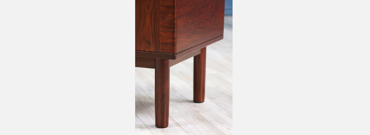 Danish Modern Tambour-Door Rosewood Credenza by Hornslet Møbelfrabrik