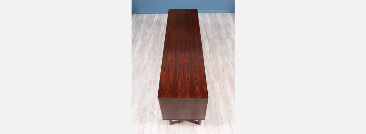 Danish Modern Tambour-Door Rosewood Credenza by Hornslet Møbelfrabrik
