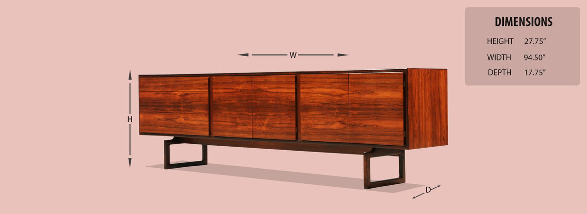 Arne Hovmand Olsen Rosewood Credenza for Mogens Kold