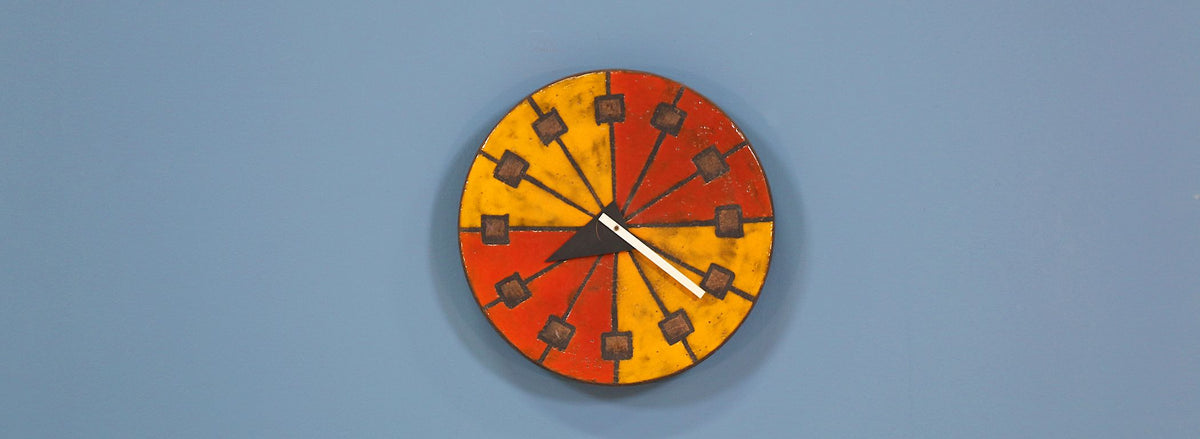 Bitossi & George Nelson “Meridian” Glazed Ceramic Clock for Howard Miller & Raymor