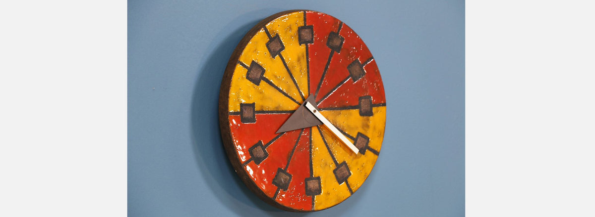 Bitossi & George Nelson “Meridian” Glazed Ceramic Clock for Howard Miller & Raymor