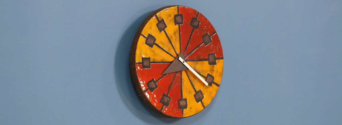 Bitossi & George Nelson “Meridian” Glazed Ceramic Clock for Howard Miller & Raymor