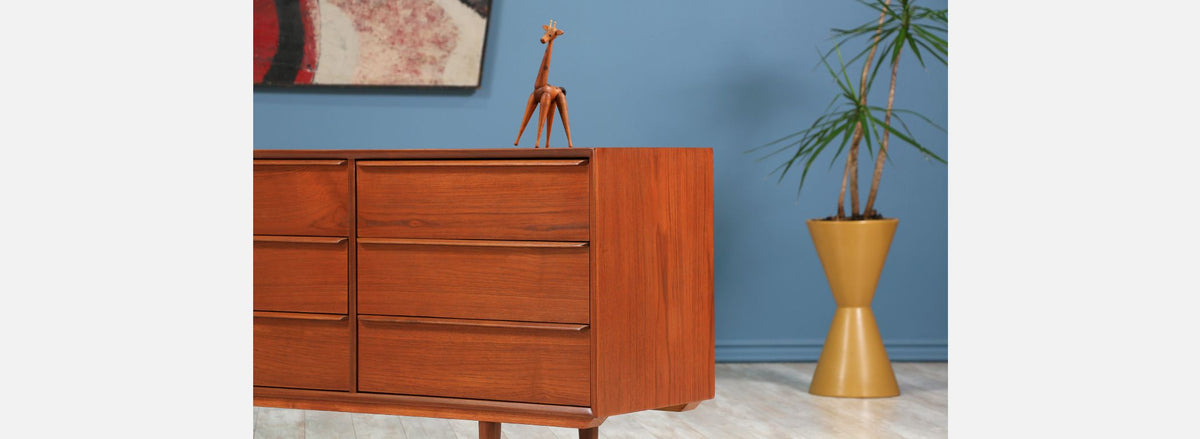 Danish Modern 9-Drawer Teak Dresser 