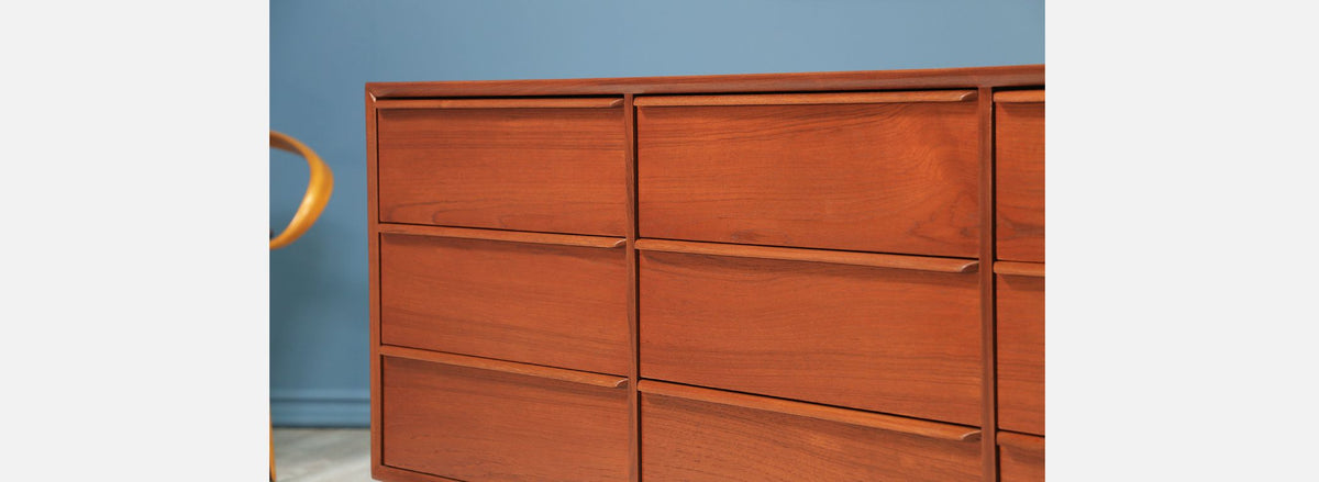 Danish Modern 9-Drawer Teak Dresser 
