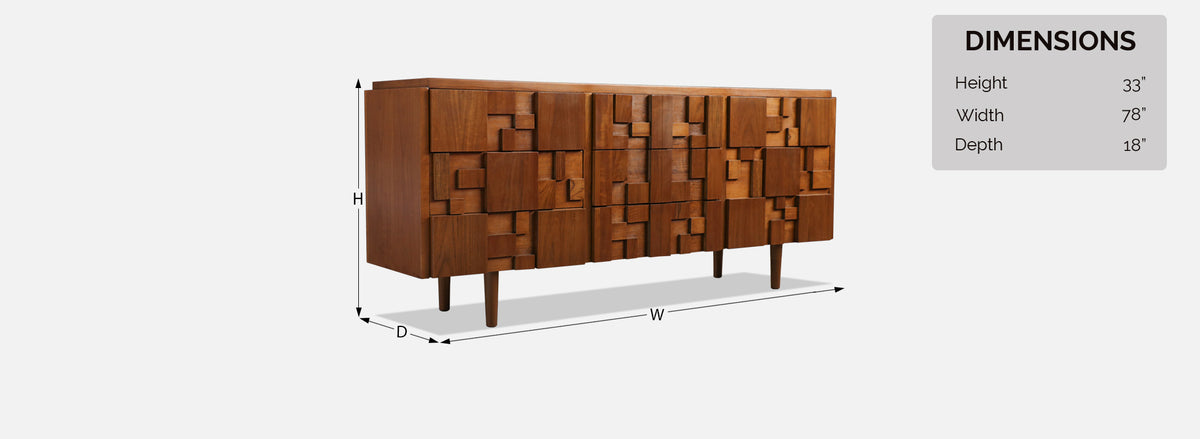 Mid-Century Brutalist "Staccato" Dresser by Lane