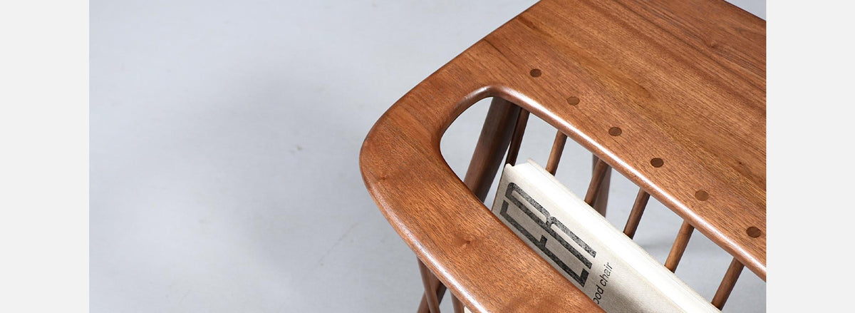 Arthur Umanoff Mid-Century Spindle Side Table With Magazine Shelf