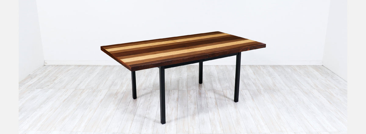 Milo Baughman Multi-Wood Extendable Dining Table for Directional