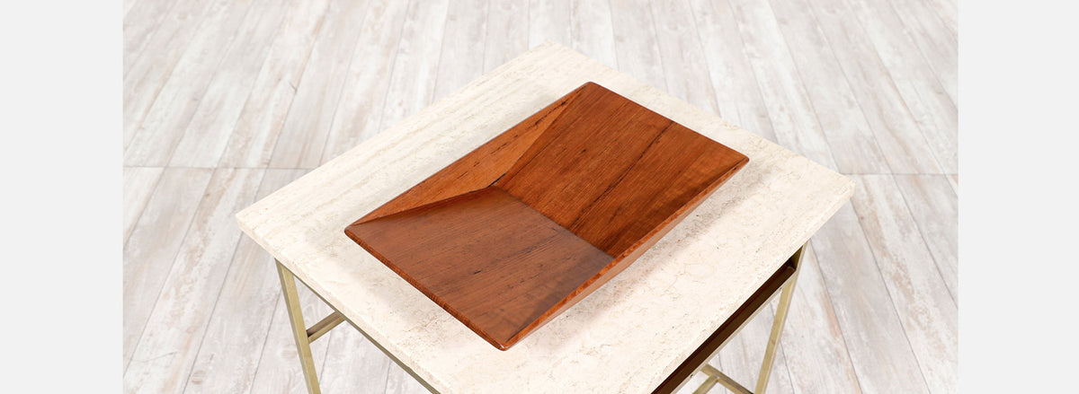 Scandinavian Modern Sculpted Teak Tray by Sowe Konst Sovestad