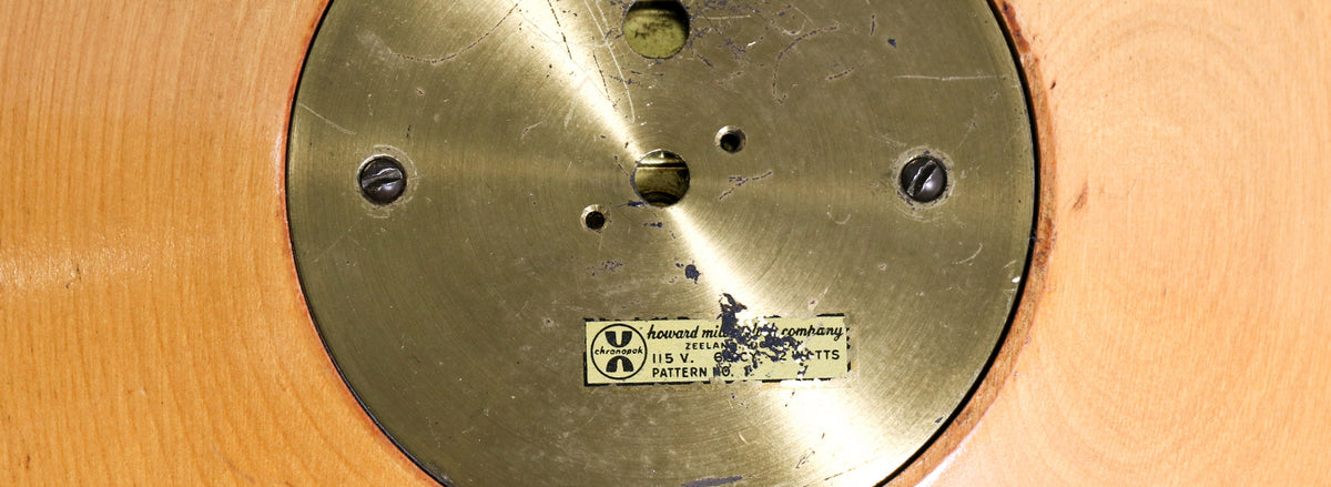 George Nelson Birch & Brass Wall Clock for Howard Miller
