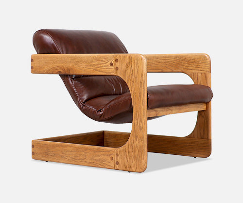 Lou Hodges Floating Seat Leather Lounge Chair for California Design Group