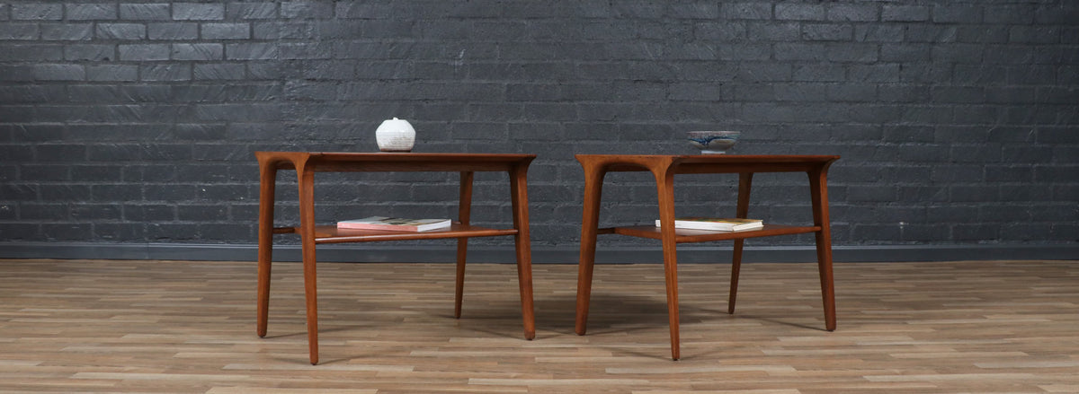 John Van Koert “Profile” Two-Tier Side Tables for Drexel