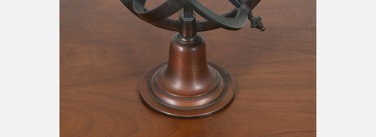 Vintage Bronze Armillary Sphere Table Lamp 