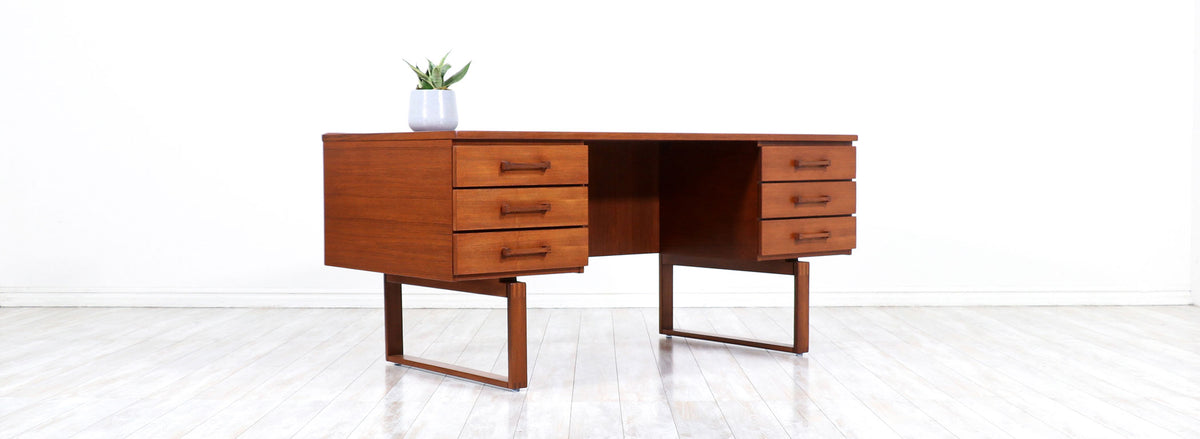 Henning Jensen & Torbin Valeur Executive Desk with Bookcase for Dyrlund