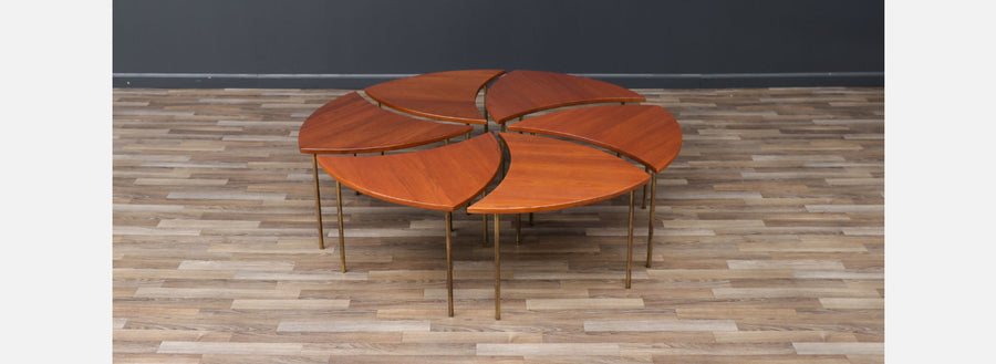 Peter Hvidt Modular Teak & Brass Coffee Table for France & Son 