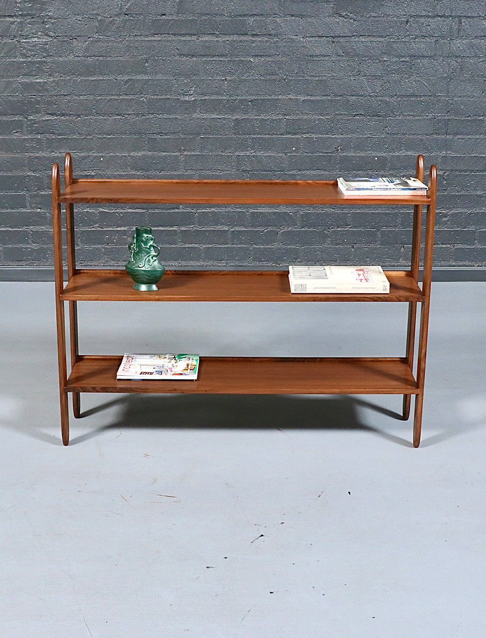 Custom Made Floating Walnut Bookshelf by Danish Modern LA