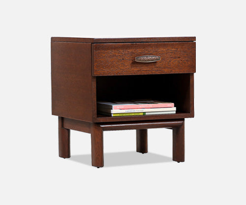 John Keal Night Stand with Bookshelf for Brown Saltman