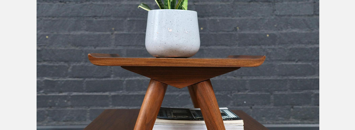 Merton L. Gershun Pyramid Tier Table w/ Steel Accent for American of Martinsville