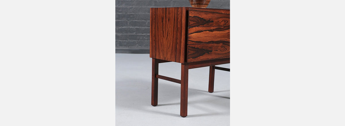 Danish Modern 3-Drawer Rosewood Night Stands