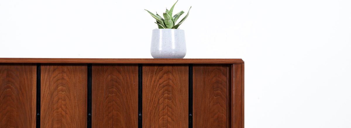 Vintage Mid-Century Modern Tambour-Door Credenza by Barzilay