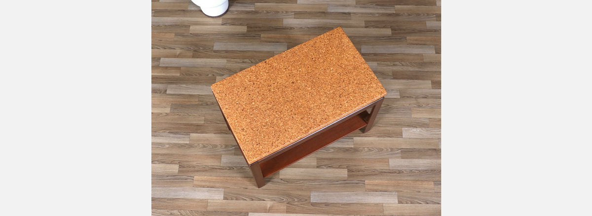 Paul Frankl Cork Top Two-Tier Side Table for Johnson Furniture 