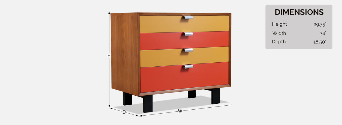 George Nelson Multi-Color Lacquered Chest for Herman Miller