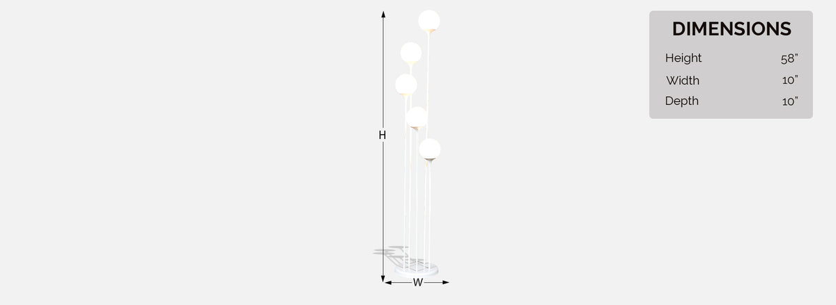Mid Century Modern 5-Tier Orb Floor Lamp by Lightolier