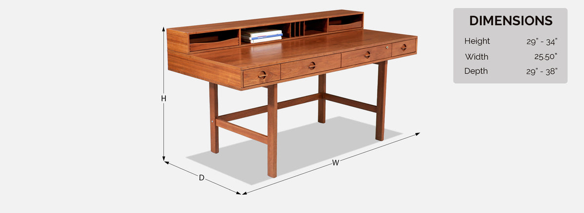 Danish Modern Flip-Top Partners Executive Teak Desk by Peter Løvig Nielsen