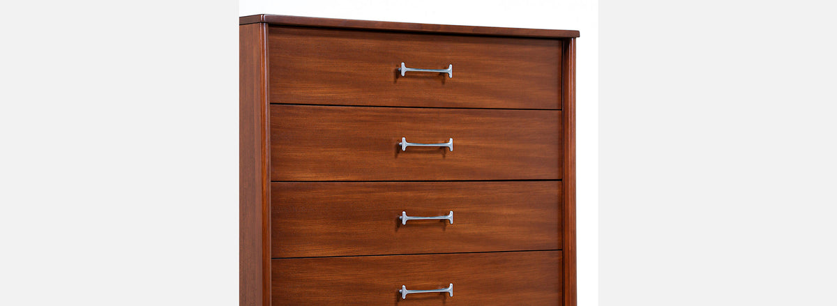 Milo Baughman Chest of Drawers with Chrome Handles for Drexel