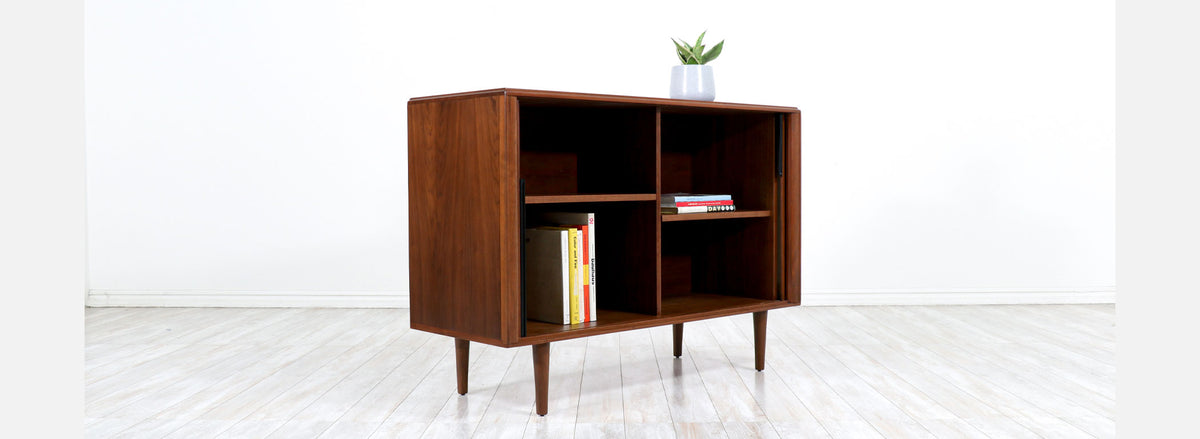 Vintage Mid-Century Modern Tambour-Door Credenza by Barzilay