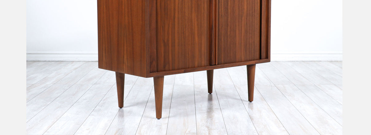 Mid-Century Modern Tambour-Door Cabinet